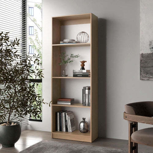Bear Open Shelf Bookcase with 4 Shelves Natural Oak White