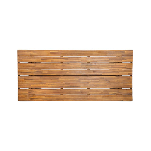 Outdoor Acacia Wood Dining Table,Teak Finish+ Brown Wicker