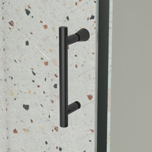 38-42" W x 71" H Piovt Swing Glass Shower Door,Pivot Frame Sliding Shower Door with 1/4"(6mm) Clear SGCC Tempered Glass,Matte Black Finish Shower Doors,Reversible Installation