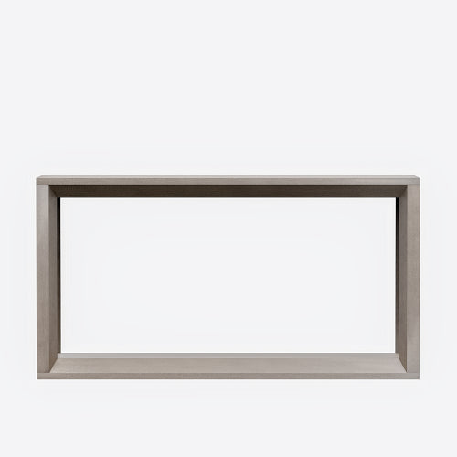 60 inch Rectangular Solid Wood Veneer Console Table, Wide Sofa Table,  Behind Couch Table with Ample Storage for Entryway & Living Room, Distressed Grey
