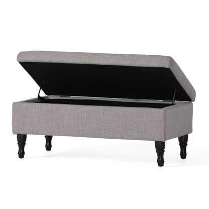 Tufted Storage Ottoman Bench with Solid Wood Legs, 40.94 inch