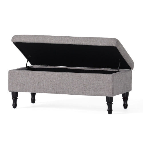 Tufted Storage Ottoman Bench with Solid Wood Legs, 40.94 inch