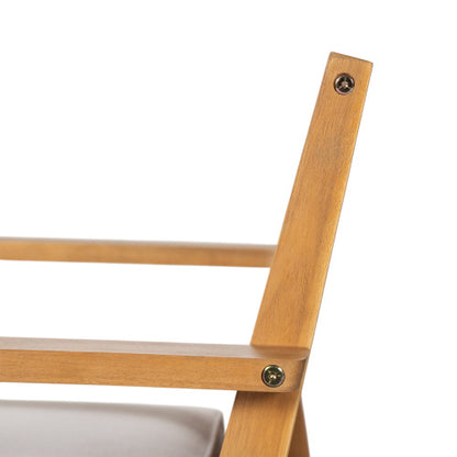 Patio Dining Chair Set of 2 - Sturdy Acacia Wood, Comfortable Waterproof Seating, 400 lbs Capacity, Natural Color Frame