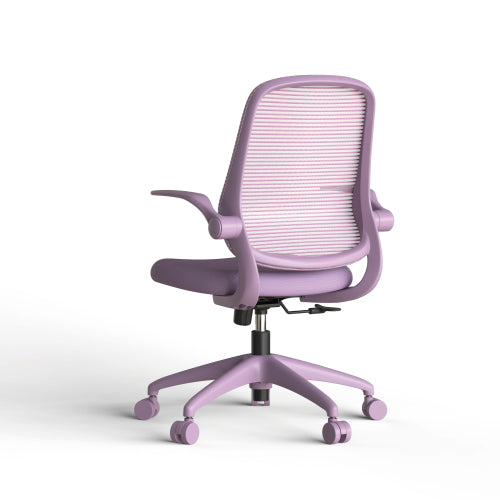 Ergonomic Color Office Chair 300lb (About 149.7kg), Home Office, Mesh Back, Integrated Molded Foam, Comfortable Sitting, Flipping Armrest, Fireproof, Rotating, Lifting Multifunctional Chair (Purple)