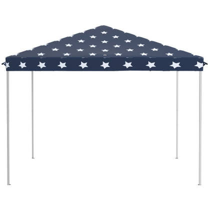 10' x 10' Pop Up Canopy Tent with Netting, Instant Gazebo, Ez up Screen House Room with Carry Bag, Height Adjustable, for Outdoor, Garden, Patio, American Flag