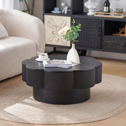31.5inch  Plum Blossom Shaped Coffee Table, Black