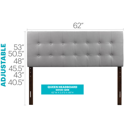 Queen Bed Headboard For Modern Comfort, Light Grey
