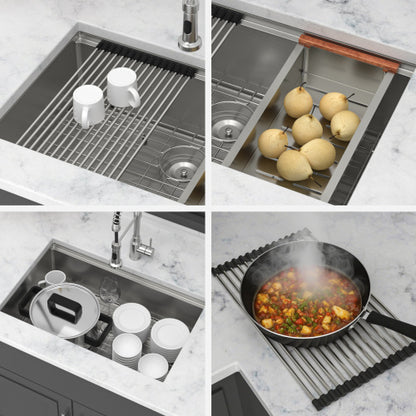 30" Undermount Kitchen Sink - 30*19*9 inch Single Bowl 16 Gauge Stainless Steel Ledge Workstation Kitchen Sinks