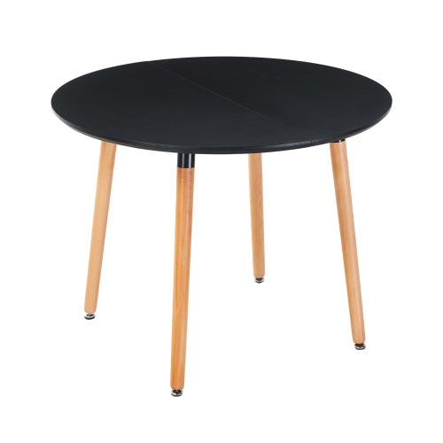 Extendable Multi-Purpose Table, Black MDF Top & Metal Wood Leg Dining Office Coffee Table 100-180cm