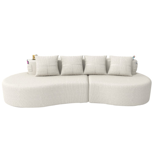 Half-Moon Curved Compressed Modular 3-Seater Sofa for Living-Room & Apartment