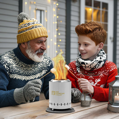 Smokeless Tabletop Fire Pit with Mat, Portable Mini Low Smoke Camping Stove