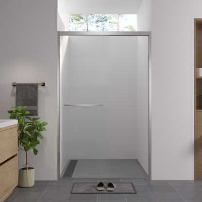 44-48"x76" Aluminum Frame Double Sliding Shower Door,Bypass Bathroom Sliding Door with Premium 1/4" (6mm) Clear Tempered Glass, Chrome Hardware Sliding Glass Shower Enclosure,Chrome Finished
