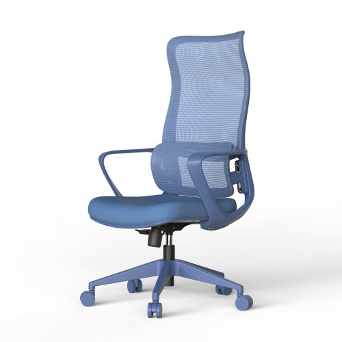 Ergonomic Colorful Office Chair 300lb (About 149.7kg) Home Office Mesh Breathable High Back, With Adjustable Lumbar Support Computer Chair, Integrated Molded Foam Seat Cushion, Fireproof (Blue)