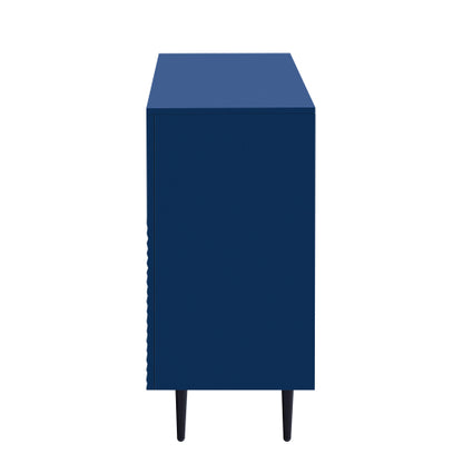 Modern Geometric Door Side Cabinet Home Accent Storage Cabinet With Metal Legs Adjustable Shelf & Anti-Tipping Device