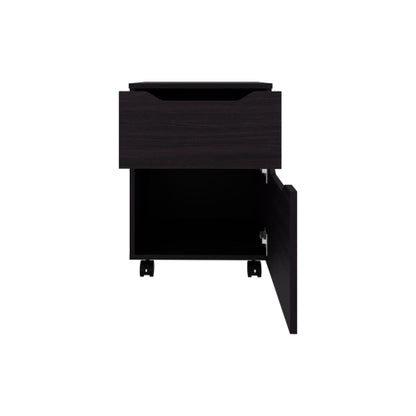 Black 1-Drawer Modern Nightstand