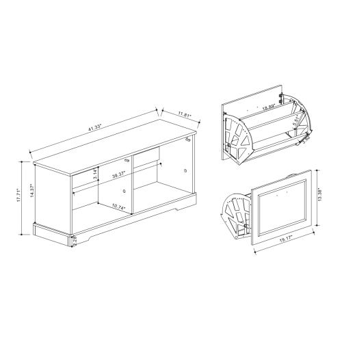 Shoe Storage Bench with 2 Flip Drawers and Adjustable Shelf for Entryway, Hallway, Bedroom-Antique White