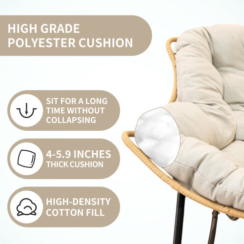 Outdoor Rocking Chair, Patio Egg Rocking Chair, Indoor Papasan Chair, Rattan Wicker Lounge Chair