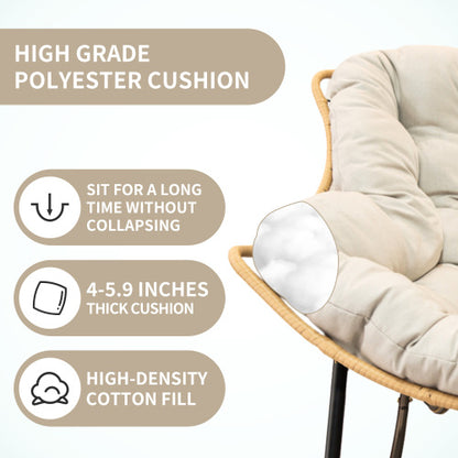 Outdoor Rocking Chair, Patio Egg Rocking Chair, Indoor Papasan Chair, Rattan Wicker Lounge Chair