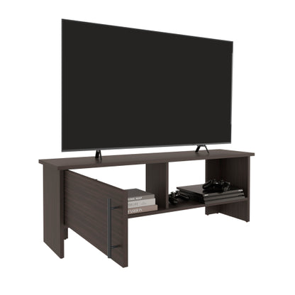 Dark Walnut 47 inch TV Stand with Cabinet, Open Shelf & Cable Management