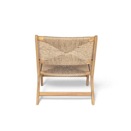 Acacia Wood Outdoor Armless Lounge Chair-Light Teak