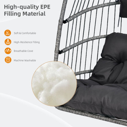 Outdoor garden rattan egg swing chair hanging chair PE hanging chair gray