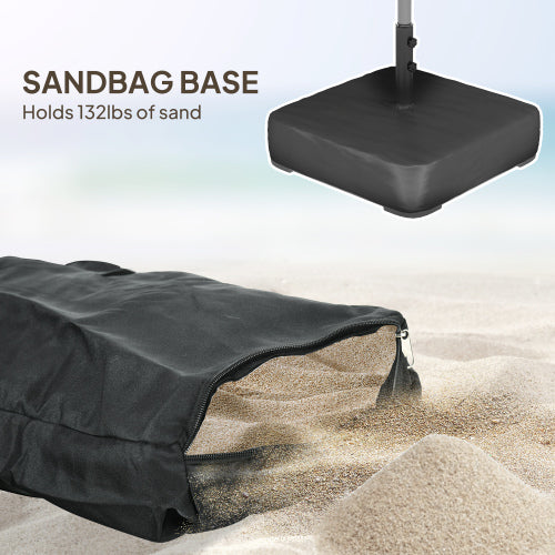 Spacious Outdoor Umbrella,Double-sided Outdoor Patio Umbrella,with Solar Lights and Base,Dining Table Umbrella Push Button Tilt