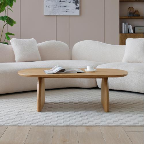 47.24inch  Oval Wood Veneer Coffee Table