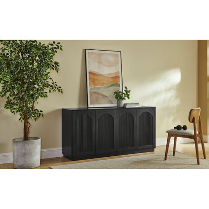 Modern 64 inch TV Stand with Magnetic Doors and Adjustable Storage