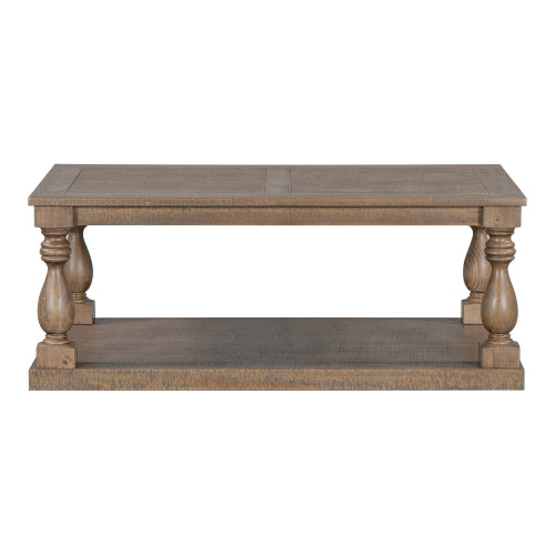 Vintage Pine Veneer Coffee Table Vase Legs Artistic Center Table