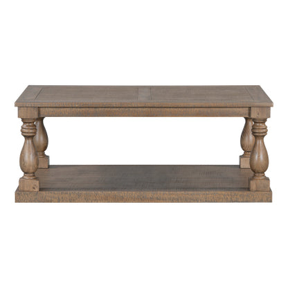 Vintage Pine Veneer Coffee Table Vase Legs Artistic Center Table