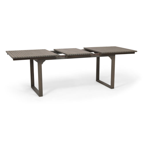 Outdoor Expandable Acacia Wood Dining Table, Gray