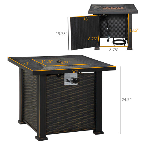 Outdoor Propane Gas Fire Pit Table