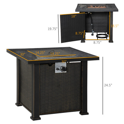 Outdoor Propane Gas Fire Pit Table