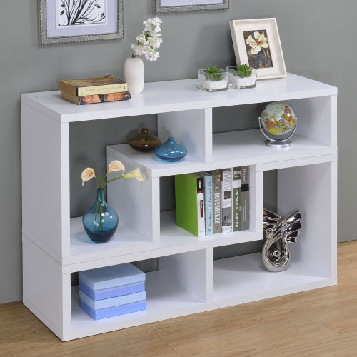 White Multi-purpose Convertible Bookcase L-Shaped Combined Storage TV Cabinet