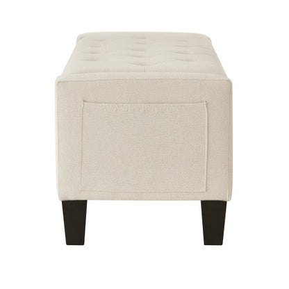 Ottoman with Storage, Storage Ottoman Bench with Safety Hinge 350 lbs Weight, Upholstered Entryway Bench with Seating for Bedroom, Living Room - Beige