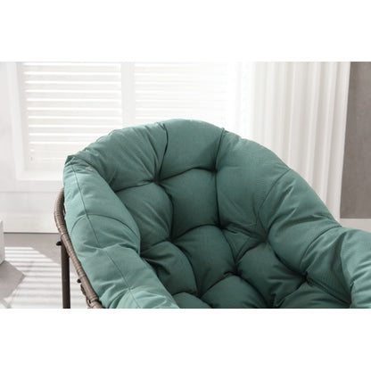 Outdoor Rocking Chair, Patio Oversized Wicker Egg Rocking Chair, Indoor & Outdoor Comfy Rocker Chair with Thick Cushion