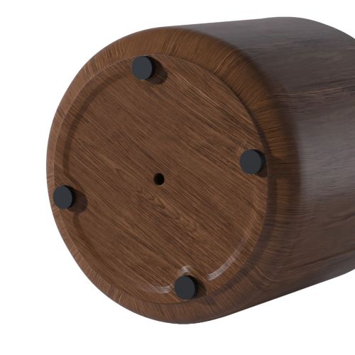 19.29"H Round Outdoor Indoor Side Table, Modern Wood Grain Patio Garden Stool, Sturdy MGO (Magnesium Oxide) Waterproof, No-Assembly Table for Patio, Garden, Backyard, Living Room (Brown)