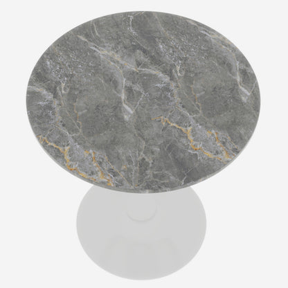 27.6inch  Round Dark Gray Marble Vein Coffee Table