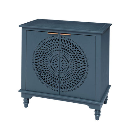 American style Hollow-Carved 2 Door Accent Cabinet Sideboard Buffet Storage Cabinet for Entryway Living Room Bedroom