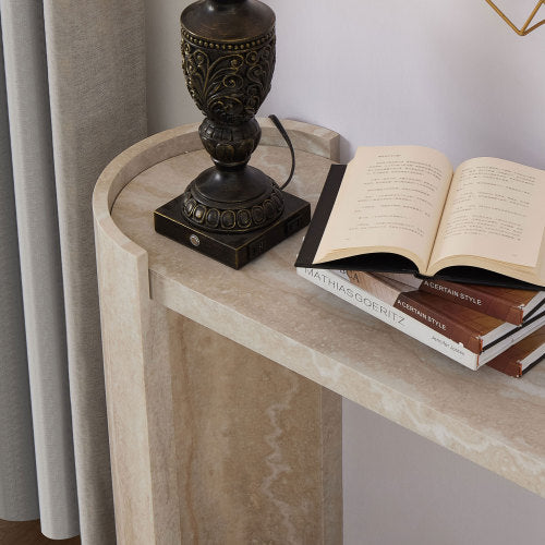 53.15 Inch Faux MARS marble Pattern Entryway Table for Living Room,Narrow Console Table wit, Modern Design MDF Skinny Sofa Table Entrance Table for Hallway, Entrance