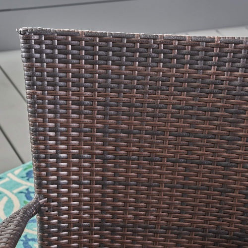 LITTLETON PE Wicker Stacking Chair 2PCS Outdoor Dining Chair Set Transitional Style