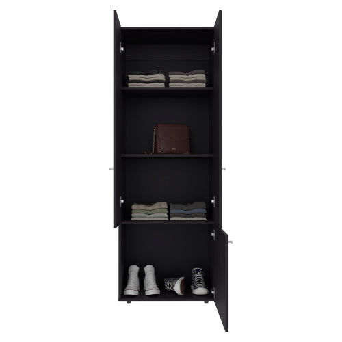 Armoire 66.9" H, 3 Doors, 3 Shelves, Black Wengue - Bedroom