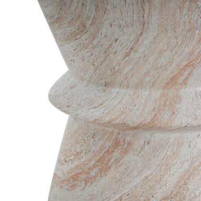 Outdoor/Indoor Lightweight Concrete Side Table,Travertine Finish