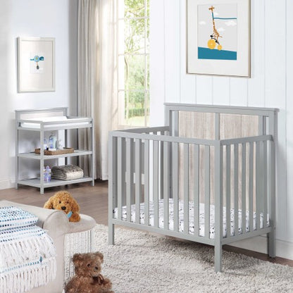 Mini Crib With Mattress Pad Gray/Rockport Gray