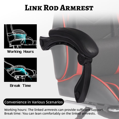 E-sports Gaming Chair Sports Car Driving Seat PU Material Moulded Sponge Comfortable and Safe With Massage Red