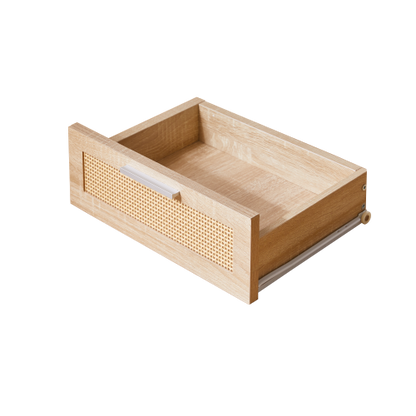 2-Pack Natural Wood 2-Drawer Nightstand