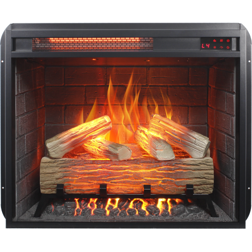 23 inch Infrared heating electric fireplace insert, with log set & realistic flame, remote control with timer, overheating protection