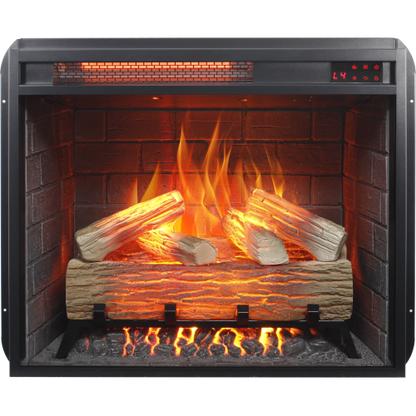 23 inch Infrared heating electric fireplace insert, with log set & realistic flame, remote control with timer, overheating protection