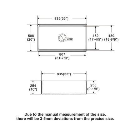White Kitchen Sink Workstation - 33 x 20 x 10 inch White Porcelain Ceramic Sngle Bowl Kitchen Sink