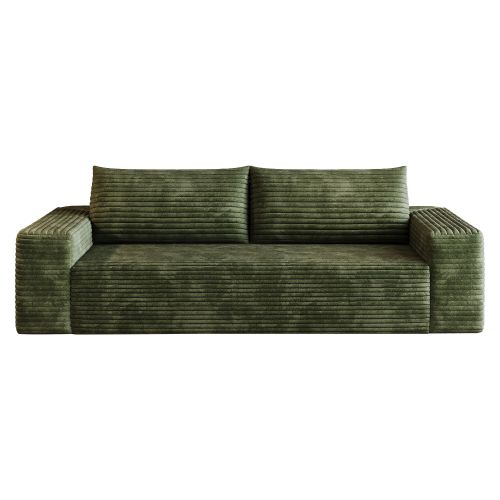 71-Inch Green Corduroy Deep-Seat 3-Seater Sofa No-Assembly for Living-Room Bedroom Apartment Conference Room
